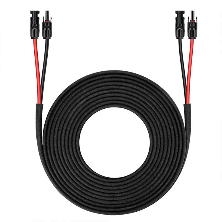 ソーラーパネル延長ケーブル-25FT 10AWG(6mm2) ソーラーパネルワイヤーツイン